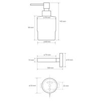 Zeepdispenser Sapho X-Round Hangend 150 ML Chroom / Melkglas Sapho - thumbnail