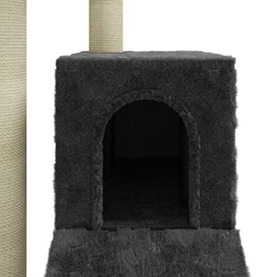 Kattenmeubel met sisal krabpalen 92 cm donkergrijs - thumbnail