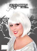 Pruik sensation bobline wit - thumbnail