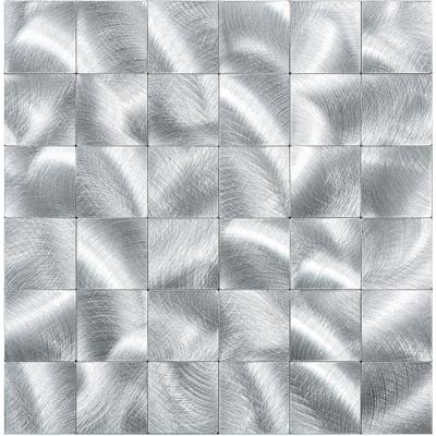 Zelfklevende Mozaïektegels XL - Geborsteld Zilver - 305x305 mm