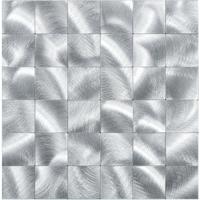 Zelfklevende Mozaïektegels XL - Geborsteld Zilver - 305x305 mm - thumbnail