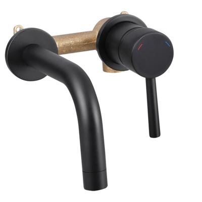 Differnz muurkraan inbouw koud/warm rechts mat zwart