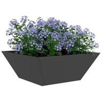 Tuin Bloempot Zwart 40 x 40 x 15 cm Koudgewalst staal - thumbnail