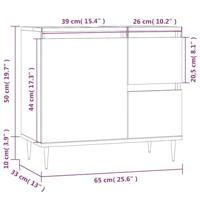 Badkamerkast 65x33x60 cm bewerkt hout wit - thumbnail