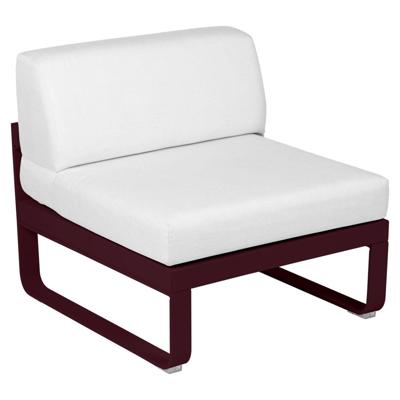 Fermob Bellevie 1-zitsmodule loungebank Black Cherry - Off-White