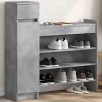 VidaXL Schoenenkast 100,5x28x100 cm bewerkt hout betongrijs - thumbnail