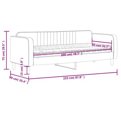 Slaapbank met matras 80x200 cm fluweel roze