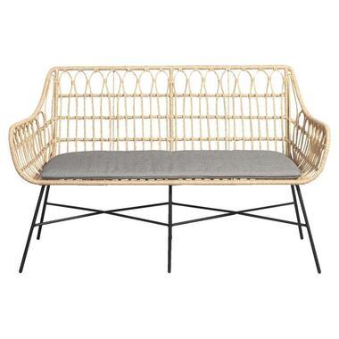 Le Sud Loungebank Grimaud - zwart/naturel - 82x141x67 cm