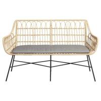 Le Sud Loungebank Grimaud - zwart/naturel - 82x141x67 cm - thumbnail