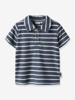 Polo voor jongens van badstof met strepen NAME IT leiblauw - thumbnail