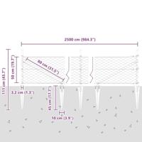 VidaXL Afrasteringspaal grijs 25 x 0,5 m (50 mm gaas) staal - thumbnail