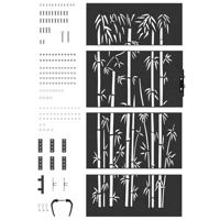 Tuinpoort met slot Zwart 105 x 175 cm Poedergecoat staal - thumbnail