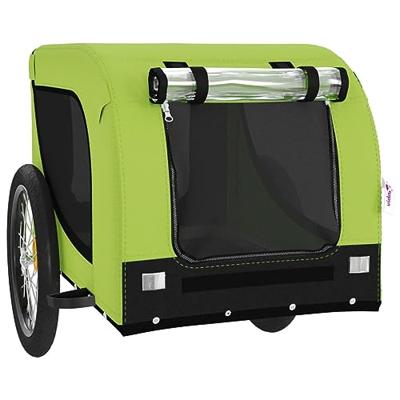 VidaXL Hondenfietstrailer oxford stof en ijzer groen en zwart - thumbnail