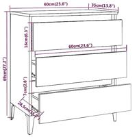 Dressoir 60x35x69 cm bewerkt hout grijs sonoma eikenkleurig - thumbnail