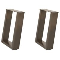 Salontafelpoten 2 st U-vormig 28x(42-43) cm staal naturel - thumbnail