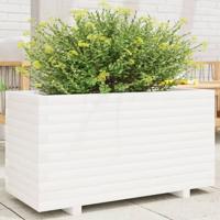 VidaXL Plantenbak 90x40x49,5 cm massief grenenhout wit - thumbnail