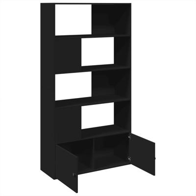 Boekenkast 100x36x189 cm bewerkt hout zwart