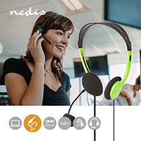 Nedis PC-Headset | On-Ear | Stereo | 2x 3.5 mm | 2 m | Groen | 1 stuks - CHST100GN CHST100GN - thumbnail