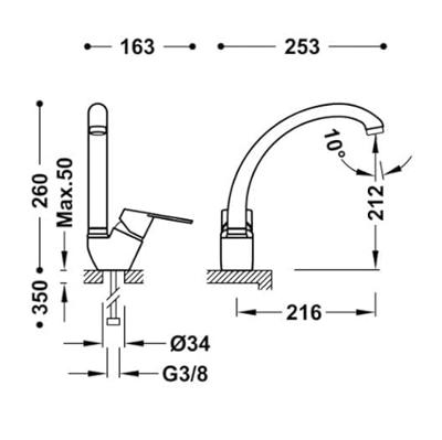 B Keukenkraan BM-TRES 139441 Tres