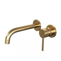 Gold Edition inbouw wastafelmengkraan met gebogen uitloop - model A1, goud geborsteld PVD - thumbnail