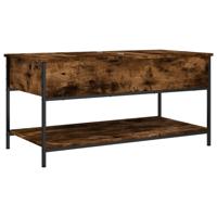 Salontafel 100x50x50 cm bewerkt hout en metaal gerookt eiken - thumbnail