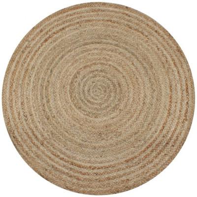 VidaXL Tapijt rond 90 cm gevlochten jute