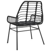 Tuinstoelen 2 st poly rattan zwart - thumbnail