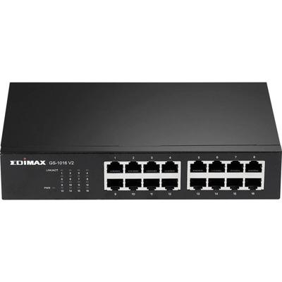 Edimax GS-1016 V2 netwerk-switch Managed Gigabit Ethernet (10/100/1000) Zwart Edimax GS-1016 V2 netwerk-switch Managed Gigabit Ethernet (10/100/1000) Zwart