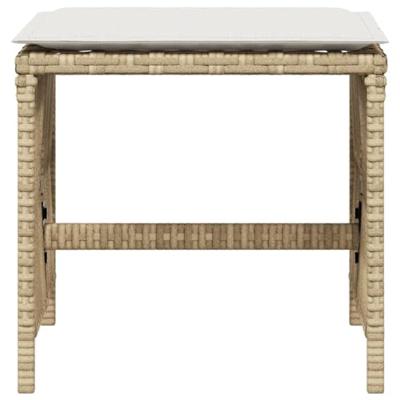 Tuinkrukken 4 st met kussens 41x41x36 cm poly rattan beige