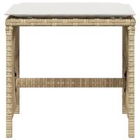 Tuinkrukken 4 st met kussens 41x41x36 cm poly rattan beige - thumbnail