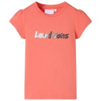 VidaXL Kindershirt met kapmouwen 140 koraalkleurig - thumbnail