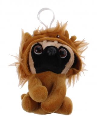 Kamparo sleutelhanger Pugs and Kisses leeuw 11 cm bruin