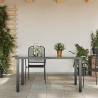 Tuintafel 150x90x74 cm aluminium en glas zwart - thumbnail
