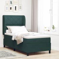 Boxspring bed met matras Donkergroen 100 x 200 cm Fluweel - thumbnail