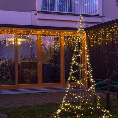 Vlaggenmast kerstboom 300cm - warmwit - 480 leds