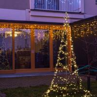 Vlaggenmast kerstboom 300cm - warmwit - 480 leds - thumbnail