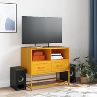 Tv-meubel 68x39x60,5 cm staal mosterdgeel - thumbnail