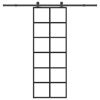 Schuifdeur met beslag 76x205 cm ESG-glas en aluminium
