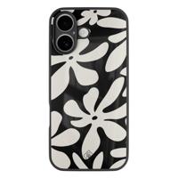iPhone 16 glazen hardcase - Noir bloom - thumbnail