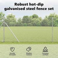 VidaXL Afrasteringspaal zilver 10 x 1 m (13 mm gaas) staal - thumbnail