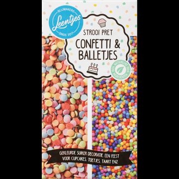 Leentjes Strooi Pret Confetti & Balletjes 120 g bij Jumbo