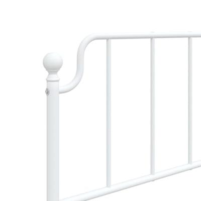 Bedframe met hoofd- en voeteneindemetaal wit 80x200 cm