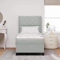 Boxspring bed met hoofdeinde Lichtgrijs 100 x 200 cm Fluweel - thumbnail