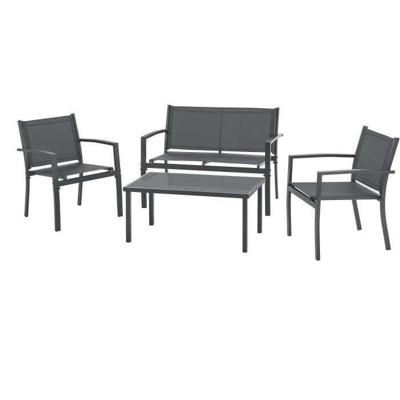 Tuinmeubelen - Stalen structuur - 4 personen - Grijs