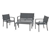 Tuinmeubelen - Stalen structuur - 4 personen - Grijs - thumbnail
