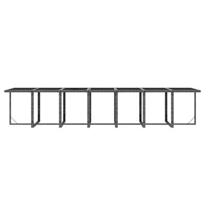 19-delige Tuinset met kussens poly rattan grijs