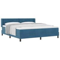 Boxspringbed met Matras Zwart 100x200 cm Fluweel Donkerblauw - thumbnail