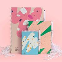 MOYU Uitwisbaar notitieboek - hardcover a5 - flamingo desert - thumbnail