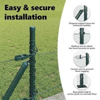 VidaXL Afrasteringspaal groen 10 x 0,5 m (36 mm gaas) staal en pvc - thumbnail