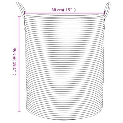 VidaXL Opbergmand ø 38x46 cm katoen grijs en wit VidaXL Opbergmand ø 38x46 cm katoen grijs en wit